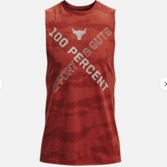 Under Armour Project Rock Tank Top PR 100 Percent Effort and Guts mens large red - Picture 3 of 16